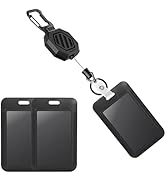DELSWIN Sliding ID Badge Reel with Retractable Clip, Heavy Duty Keychain with ID Card Holder, 31....