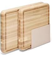 Caraway 3-Piece Prep & Serve Butcher Block Set, Includes 17” Rectangle Cutting Board, 12” Square ...