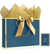 YoungTree Gift Bags with Handles, 12.6" Medium Gift Bag with 2 Tissue Paper and 1 Card, Paper Gif...