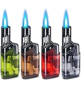 4 Pack Torch Lighter Mini Butane Lighter Multipurpose Lighter Utility Lighter with Wand Jet Flame...