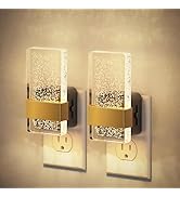 JandCase Night Lights Plug into Wall, Dusk to Dawn Sensor, 3000K Soft White LED, Acrylic Bubble D...