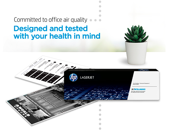 original hp toner print sharp black text recycled cartridges high air quality secure printing