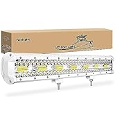Nilight Marine LED Light Bar Navigation Lights 20Inch White Spot Flood Combo Ponton Boat Deck Doc...