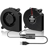 2Pcs Blower Fan 50mm 5015 2PIN 5V Brushless Turbine Turbo Blower for 3D Printer and Other Small A...