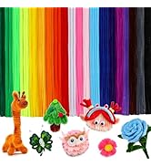 ZXIIXZ Pipe Cleaners, 200 Pcs Creative Chenille Stems Pipe Cleaners Craft, 20 Colors Fuzzy Pipe C...