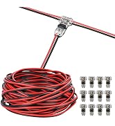 65.6ft 22 Gauge AWG LED Extension Cable Wire Cord and 12 Pcs 3 Way Wire Connectors T Tap Low Volt...