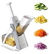 SupMaKin Safe Mandoline Slicer, Potato Slicer Maual Vegetable Chopper Adjustable Thickness Food C...