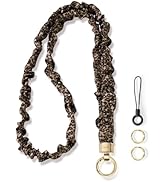 WEESMILE Stretchy Scrunchie Lanyard for ID Badges – Cute Neck Lanyard for Keys | Retractable Keyc...