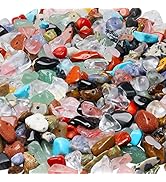 LAIDANLA Multicolor 400pcs Natural Chip Stone Beads 5-8mm Healing Crystal Irregular Gemstones Dri...