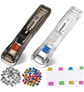 Housoutil Portable Binder Clip Stapler, 2 Pack Mini Push Stapler Handheld, Mini Push Clamp Dispen...