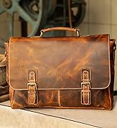 Leather Laptop Messenger Bag for Men - Top Grain Leather Briefcase Computer Satchel Office Crossb...