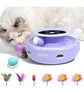 ORSDA Cat Toys, 2-in-1 Interactive Cat Toys for Indoor Cats, Automatic Cat Toy Balls, Mice Toys A...