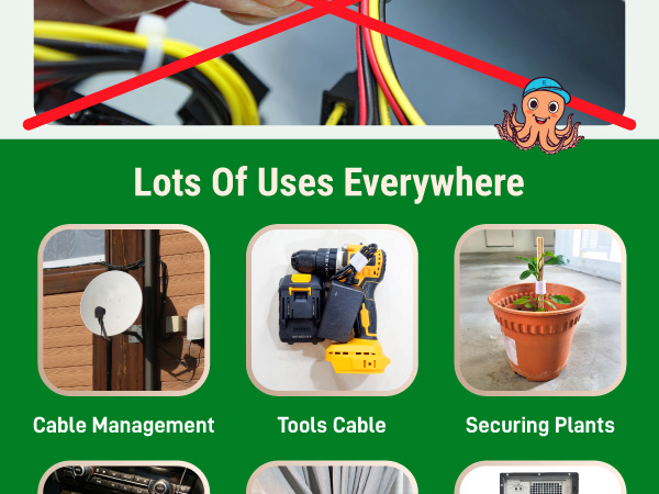 Versatile hook and loop tape available in multiple widths for everyday organization projects