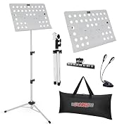 5 CORE Music Stand For Sheet Music Height Adjustable Portable Folding Atril Para Partituras w Lig...