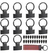 CALFOVERA 2 Colors 10 Sets Key Fob Hardware with Split Ring and Screws 1 Inch Keychain Wristlet H...
