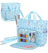 Yarn Storage Organizer Travel Crochet Bag, Large Capacity Tote Bag Knitting Bag for Carrying Proj...