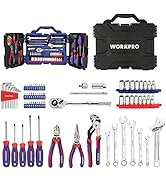 WORKPRO 87 Piece Household Hand Tool Kit, General Auto Repair Tool Set with Pliers, Screwdrivers,...