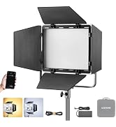 Godox LP400Bi Bicolor LED Video Light with Barndoor, 36W 2800K-6500K 6250Lux LED Panel Light with...