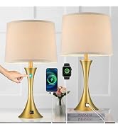 LIT-PaTH Table Lamp for Bedroom Nightstand Set of 2, Bedside Lamps with 3 Way Dimmable Touch Cont...