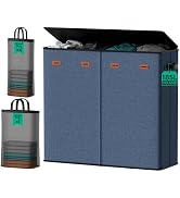 MECINFUL 4 Bin Laundry Hamper 185L, Large Laundry Hamper with Lid, Dirty Clothes Hamper with 4 De...