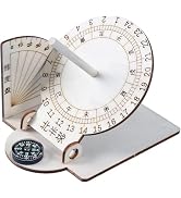 YuanHolumid Wooden Sundial-Scientific Model Teaching Practical Wooden-Sundial Model Ancient Timer...