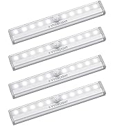 VYANLIGHT Motion Sensor LED Lights, 10 LED Battery Operated Motion Light, Stick-On Anywhere Magne...