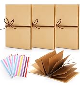 Hacaroa 4 Pack 6 x 8 Inches Accordion Scrapbook, Hardcover Kraft Paper Photo Albums, Stretchable ...
