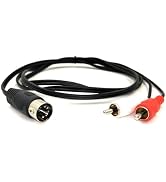 ELNONE 5-Pin Din Male to 2-RCA Male Plug,Professional 5-Pin Midi to RCA Audio Cable for Bang & Ol...