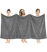 American Soft Linen Oversized Bath Sheet 40x80, Jumbo Large Bath Towels for Bathroom, 100% Ringsp...