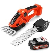WeePro 24V Hedge Trimmer Cordless Pruning Shears – 2-in-1 Hedge & Lawn Trimmer, CE FCC PSE Certif...