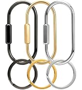 New Fashion Kingdom Gold Brass Key Rings, Screw Lock Keys Organizer, Carabiner Keychain Clip, Pur...