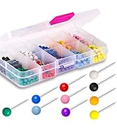 Yalis Push Pins 600-count Map Tacks Marking Pins 1/8-Inch Plastic Beads Head, 10 Assorted Colors