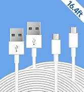 2 Pack 16.4ft/5M Long USB C Cable, Durable USB A to USB C Charging and Data Sync Cord, Power Char...