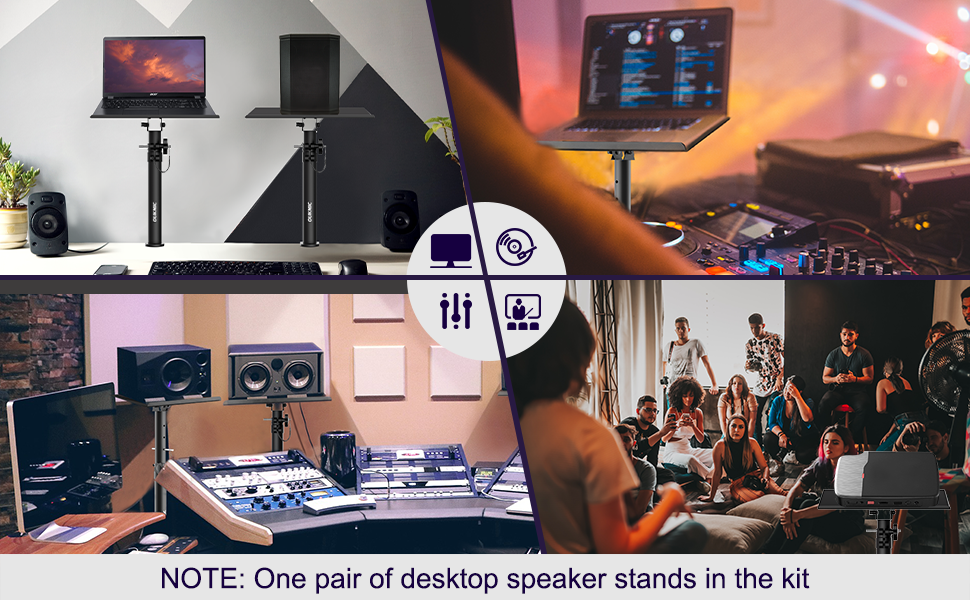 One pair of desktop speaker stands in the kit