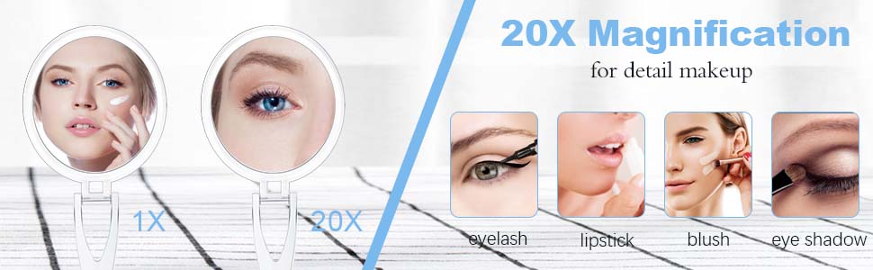 20x double-side magnifying mirror