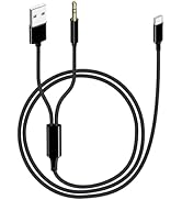 sunshot USB C to Aux Cord, USB C to 3.5mm Audio Aux Jack and USB Charging Cable, Headphone Stereo...
