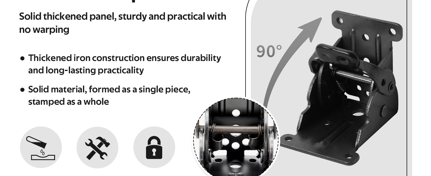 Soleeya Folding Brackets 0-90 Degrees Folding Table Legs Brackets Foldable Self-Lock Hinges