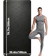 Wimwum Extra Large Yoga Mat for Men, 79"x40"x8mm Thick, Oversized Non-Slip TPE Workout Mat for Ho...