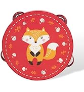 Tambourines Musical Instrument for Kids and Adults, 6 inch Wooden Hand Held Drum Bell Tamborine w...