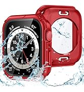 Goton 2 in 1 Waterproof Rugged Case for Apple Watch Screen Protector 44mm Series 6 5 4 SE, 360 Pr...