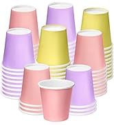 Huaiid 3 oz Paper Cups, 60 Pack Mouthwash Cups Bathroom Paper Cups Espresso Small Cups for Snack ...