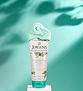 Jergens Eucalyptus Mint Body Butter bottle with towell