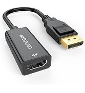 URELEGAN Displayport to HDMI Adapter, 4K Display Port DP Male to HDMI Female Support Video and Au...