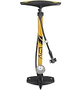 BV Bicycle Ergonomic Bike Floor Pump with Gauge & Smart Valve Head, 160 psi, Automatically Revers...