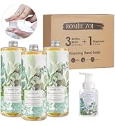 ROMIIE ZOI Eucalyptus & Mint Foaming Hand Soap Refills with Reusable Pump Dispenser - Natural & C...