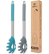 Pack of 2 Silicone Pasta Fork, Kitchen Heat Resistant Noodle Spoon Server, BPA Free Spaghetti Str...