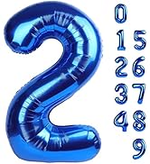 Number 2 Balloon 40 Inch Giant Two Balloon Number Birthday Decorations, 2nd 12 21st Party Celebra...