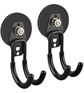 ULIBERMAGNET Garage Strong Magnetic Hooks, 2 Pack Black Heavy Duty Large J Hooks with Magnet, Ant...