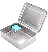 WeeSprout 18/8 Stainless Steel Bento Box (Large) - 3 Compartment Metal Lunch Box, for Kids & Adul...