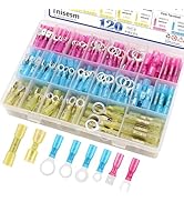 Tnisesm 120Pcs Heat Shrink Wire Connectors, Waterproof Insulated Automotive Marine Electrical Ter...
